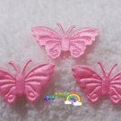 50 SATIN BUTTERFLY EMBELLISHMENTS-PINK