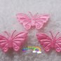 50 SATIN BUTTERFLY EMBELLISHMENTS-PINK