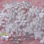100 LOVELY SMALL SATIN FLOWERS-BABY WHITE