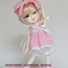 Pukifee-Lati yellow outfit in set pink with white dot and white boommer