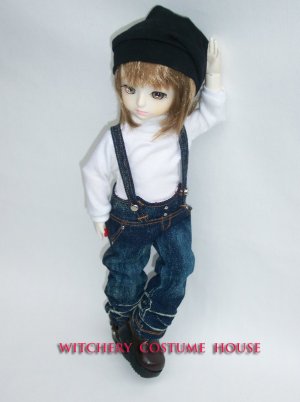 YO-SD Kawaii denim dark blue overalls pants to refined handmade