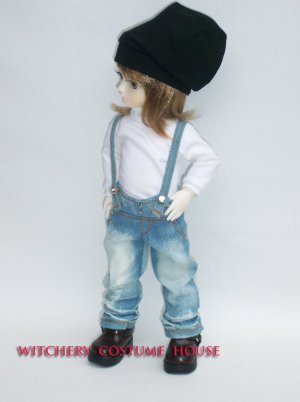 YO-SD Kawaii denim light blue overalls pants to refined handmade