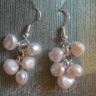 earrings, white fresh water pearls