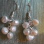 earrings, white fresh water pearls