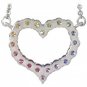 Rainbow Sapphire Necklace Heart Design 925 Sterling Silver (2ct tw) SKU: 1541-925