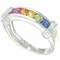 Rainbow Sapphire Band Ring 925 Sterling Silver (1ct tw) SKU: 312-925