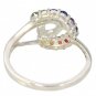 Rainbow Sapphire & Diamond Swirl Ring 925 Sterling SIlver (0.62ct tw) SKU: 1437-925