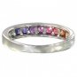 Rainbow Sapphire Band Ring 925 Sterling Silver (2ct tw) SKU: 663-925