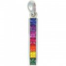 Rainbow Sapphire Long Bar Pendant 925 Sterling Silver (1.3ct tw) SKU: 540-925