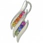 Rainbow Sapphire Double Swirl Fancy Pendant 925 Sterling Silver (3/4ct tw)