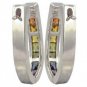 Rainbow Sapphire Earrings J Hoop Huggie 925 Sterling Silver (2ct tw) SKU: 1557-925