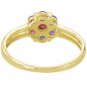Rainbow Sapphire Flower Cluster Ring 14K Yellow Gold (1ct tw) SKU: 1582-14K-YG
