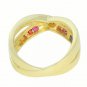 Rainbow Sapphire Crossover Ring 14K Yellow Gold (1.2ct tw) SKU: 470-14K-YG