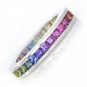 Rainbow Sapphire Eternity Ring 14K White Gold (3ct tw) SKU: R2045-14K-WG