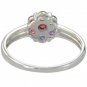 Rainbow Sapphire Flower Cluster Ring 14K White Gold (1ct tw) SKU: 1582-14K-WG
