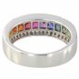 Rainbow Sapphire & Diamond Channel Set Ring 14K White Gold (2.3ct tw) SKU: 1533-14K-WG