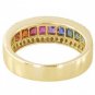 Rainbow Sapphire & Diamond Channel Set Ring 18K Yellow Gold (2.3ct tw) SKU: 1533-18K-YG