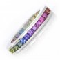 Rainbow Sapphire Eternity Ring 18K White Gold (3ct tw) SKU: R2045-18K-WG