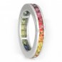Rainbow Sapphire Eternity Ring 18K White Gold (3ct tw) SKU: R2045-18K-WG