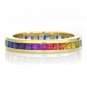 Rainbow Sapphire Eternity Ring 18K Yellow Gold (3ct tw) SKU: R2045-18K-YG