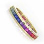 Rainbow Sapphire Eternity Ring 18K Yellow Gold (3ct tw) SKU: R2045-18K-YG