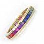Rainbow Sapphire Eternity Ring 18K Yellow Gold (3ct tw) SKU: R2045-18K-YG