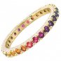 Rainbow Sapphire Pave Set Eternity Ring 14K Yellow Gold (3ct tw) SKU: 1512-14K-YG
