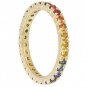 Rainbow Sapphire Pave Set Eternity Ring 14K Yellow Gold (3ct tw) SKU: 1512-14K-YG