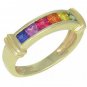 Rainbow Sapphire Band Ring 18K Yellow Gold (1ct tw) SKU: 312-18K-YG