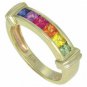 Rainbow Sapphire Band Ring 18K Yellow Gold (1ct tw) SKU: 312-18K-YG