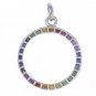 Rainbow Sapphire Circle of Life Pendant 18K White Gold (1.2ct tw) SKU: 335-18K-WG