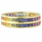 Rainbow Sapphire Double Row Eternity Ring 18K Yellow Gold (6ct tw) SKU: 391-18K-YG