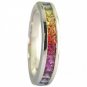 Rainbow Sapphire Half Eternity Band Ring 14K White Gold (2ct tw) SKU: 663-14K-WG
