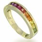 Rainbow Sapphire Half Eternity Band Ring 18K Yellow Gold (2ct tw) SKU: 663-18K-YG