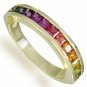 Rainbow Sapphire Half Eternity Band Ring 18K Yellow Gold (2ct tw) SKU: 663-18K-YG