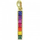 Rainbow Sapphire Long Bar Pendant 14K Yellow Gold (1.3ct tw) SKU: 540-14K-YG