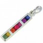 Rainbow Sapphire Long Bar Pendant 18K White Gold (1.3ct tw) SKU: 540-18K-WG