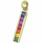 Rainbow Sapphire Long Bar Pendant 18K Yellow Gold (1.3ct tw) SKU: 540-18K-YG