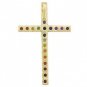 Rainbow Sapphire Religious Crucifix Pendant 14K Yellow Gold (3ct tw) SKU: 1525-14K-YG