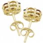 Rainbow Sapphire Earrings Flower Cluster 18K Yellow Gold (2ct tw) SKU: 1617-18K-YG