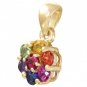 Rainbow Sapphire Flower Cluster Pendant 14K Yellow Gold (1ct tw) SKU: 1616-14K-YG