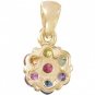 Rainbow Sapphire Flower Cluster Pendant 18K Yellow Gold (1ct tw) SKU: 1616-18K-YG