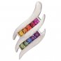 Rainbow Sapphire Double Swirl Fancy Pendant 14K White Gold (3/4ct tw) SKU: 1454-14K-WG
