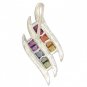 Rainbow Sapphire Double Swirl Fancy Pendant 14K White Gold (3/4ct tw) SKU: 1454-14K-WG