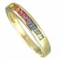 Rainbow Sapphire Half Eternity Band Ring 14K Yellow Gold (3/4ct tw) SKU: 891-14K-YG