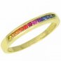 Rainbow Sapphire Half Eternity Band Ring 14K Yellow Gold (1/3ct tw) SKU: 890-14K-YG
