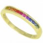 Rainbow Sapphire Half Eternity Band Ring 14K Yellow Gold (1/3ct tw) SKU: 890-14K-YG