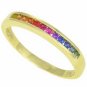 Rainbow Sapphire Half Eternity Band Ring 18K Yellow Gold (1/3ct tw) SKU: 890-18K-YG