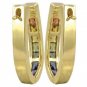 Rainbow Sapphire Earrings J Hoop Huggie 18K Yellow Gold (2ct tw) SKU: 1557-18K-YG
