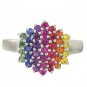 Rainbow Sapphire Engagement Wedding Ring 18K White Gold (1.4ct tw) SKU: 1584-18K-WG